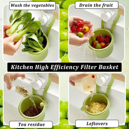 🗑️Faucet Hanging Strainer Basket — Catch Scraps, Drain Water & Dump With One Touch