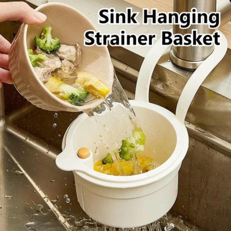 🗑️Faucet Hanging Strainer Basket — Catch Scraps, Drain Water & Dump With One Touch