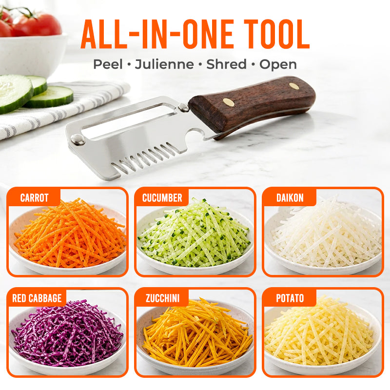 Dlesmy® Easy-Grip Wooden Peeler & Veggie Shredder (upsell)