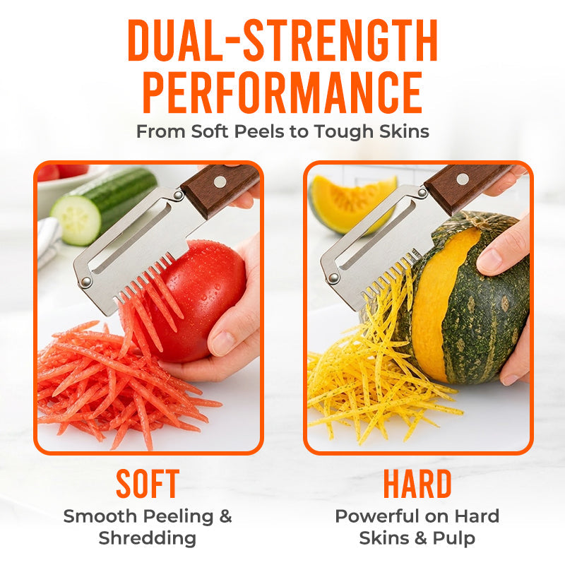 Dlesmy® Easy-Grip Wooden Peeler & Veggie Shredder (upsell)