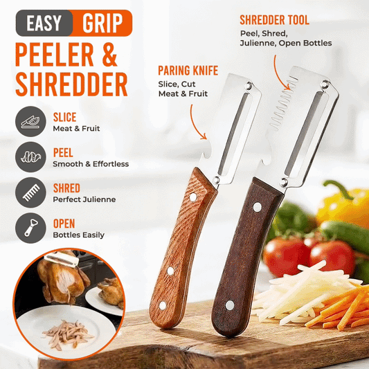 💖Dlesmy® Easy-Grip Wooden Peeler & Veggie Shredder