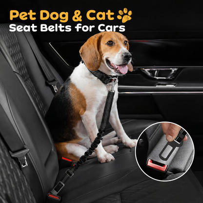UP|Dlesmy®Dog Seat Belts Headrest Restraint Puppy Safety Adjustable Dog Car Seatbelts and Strong Leash Leads Accessories for Dogs Cats Pets Black
