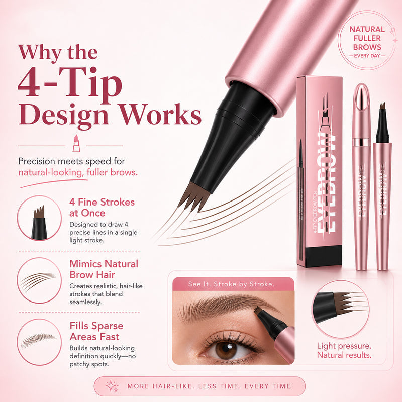 👁Futavion® Long-Lasting Waterproof 4D Micro-Fork Brow Pen for Natural Hair-Like Strokes