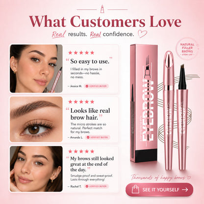 👁Futavion® Long-Lasting Waterproof 4D Micro-Fork Brow Pen for Natural Hair-Like Strokes